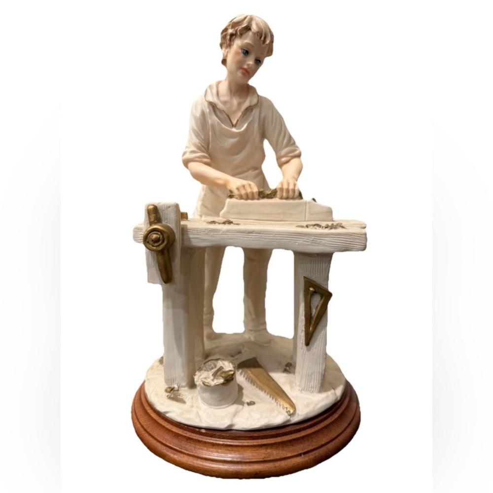 Vintage Giuseppe Armani Sculpture - Working Boys: The Carpenter - Made in Italy